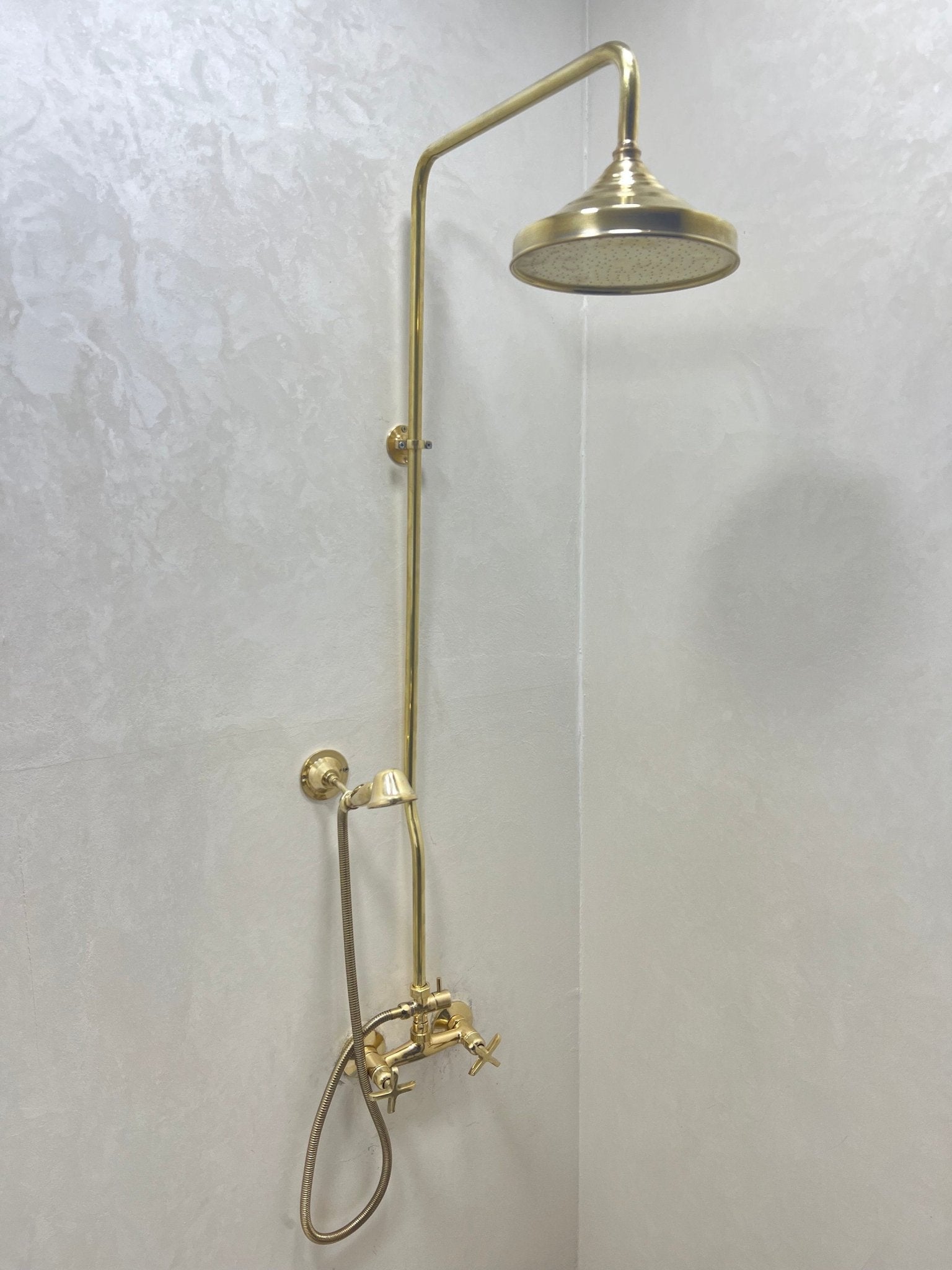 Unlacquered Brass Rain Shower - Brasspure