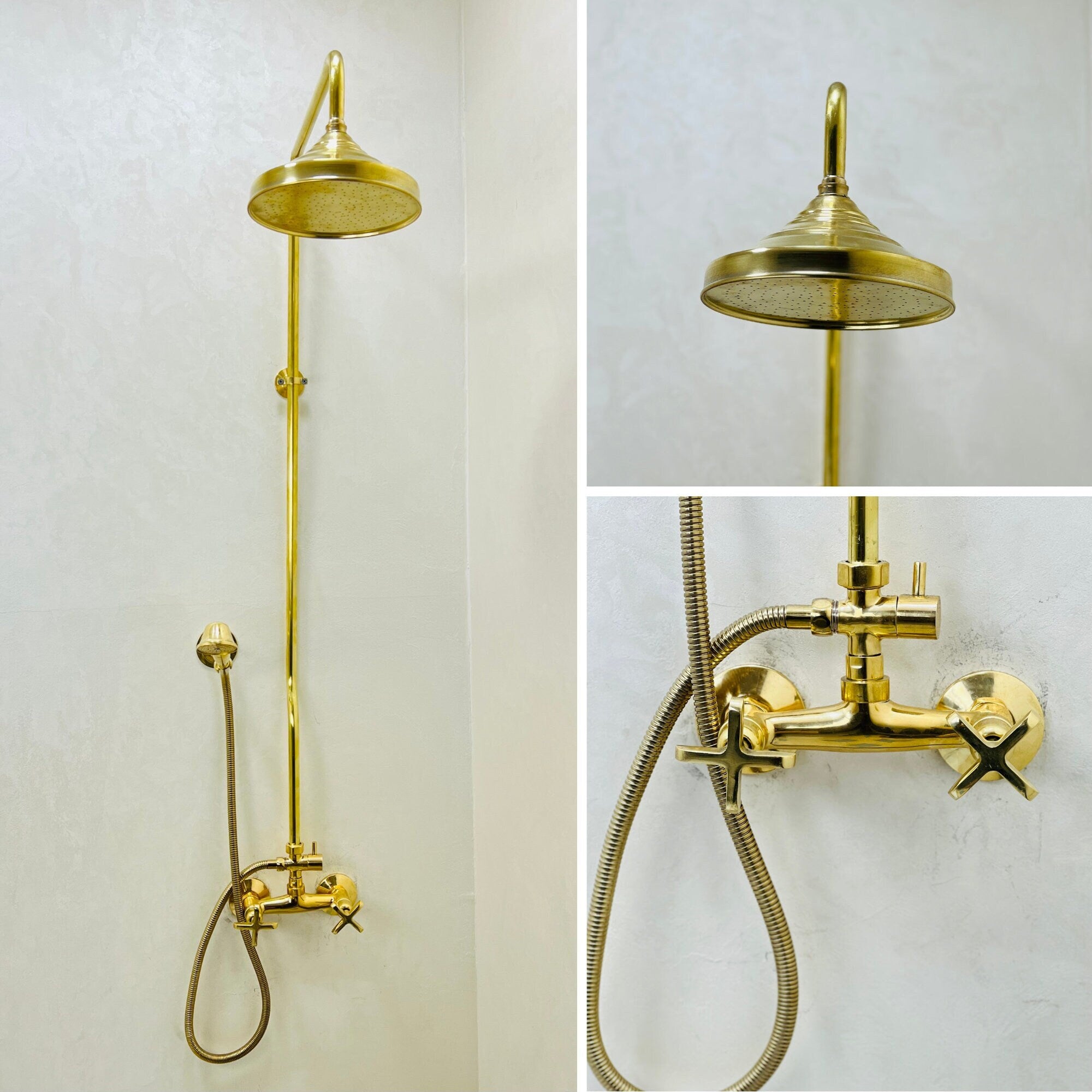 Unlacquered Brass Rain Shower - Brasspure
