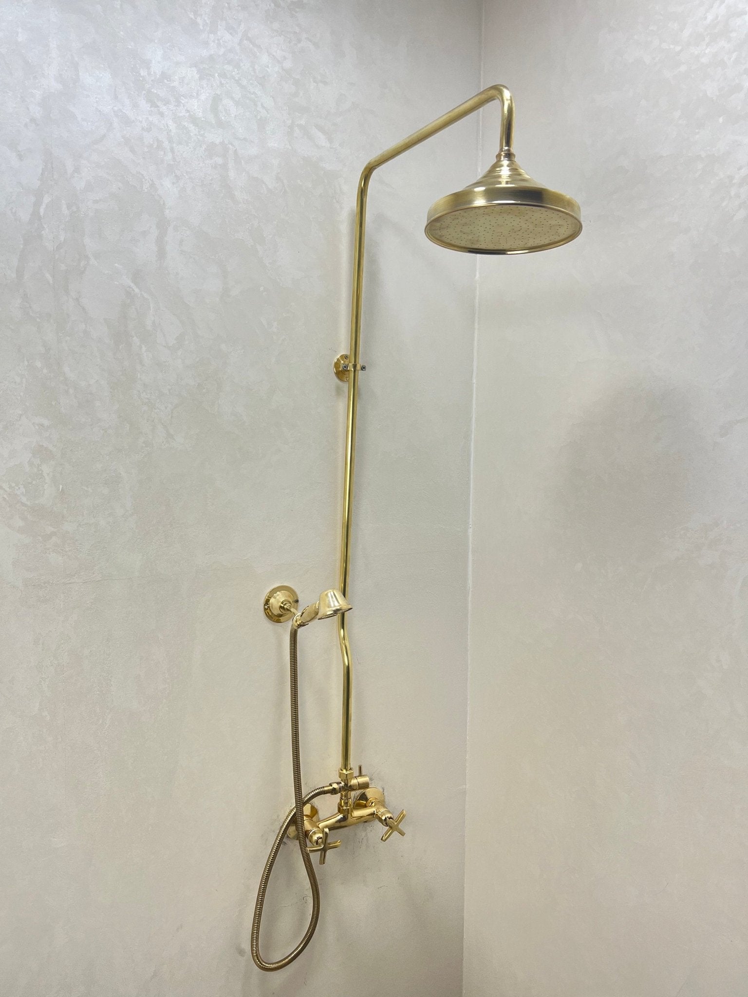 Unlacquered Brass Rain Shower - Brasspure