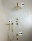 Unlacquered Brass Shower Set - Brasspure