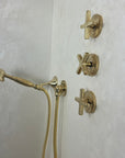 Unlacquered Brass Shower Set - Brasspure