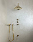 Unlacquered Brass Shower Set - Brasspure