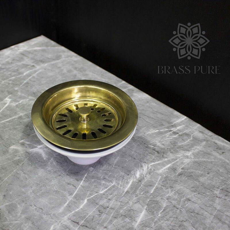 Unlacquered Brass Strainer Sink - Brasspure