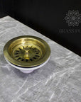 Unlacquered Brass Strainer Sink - Brasspure
