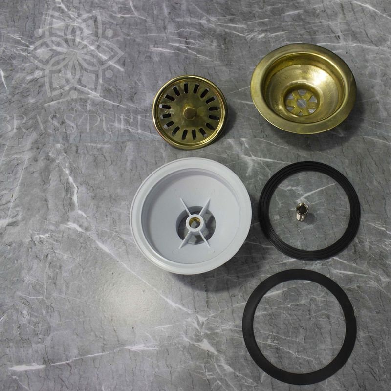 Unlacquered Brass Strainer Sink - Brasspure