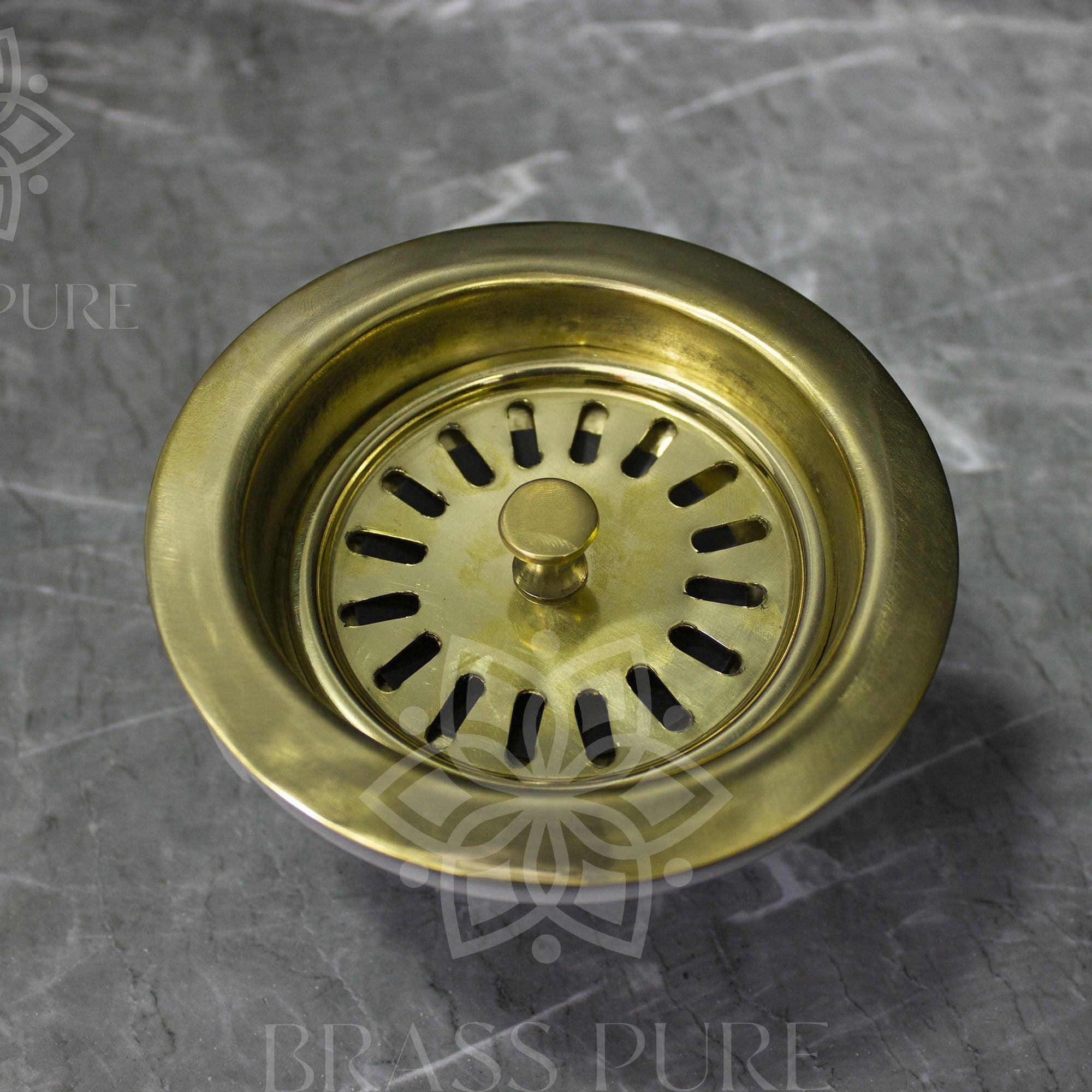 Unlacquered Brass Strainer Sink - Brasspure