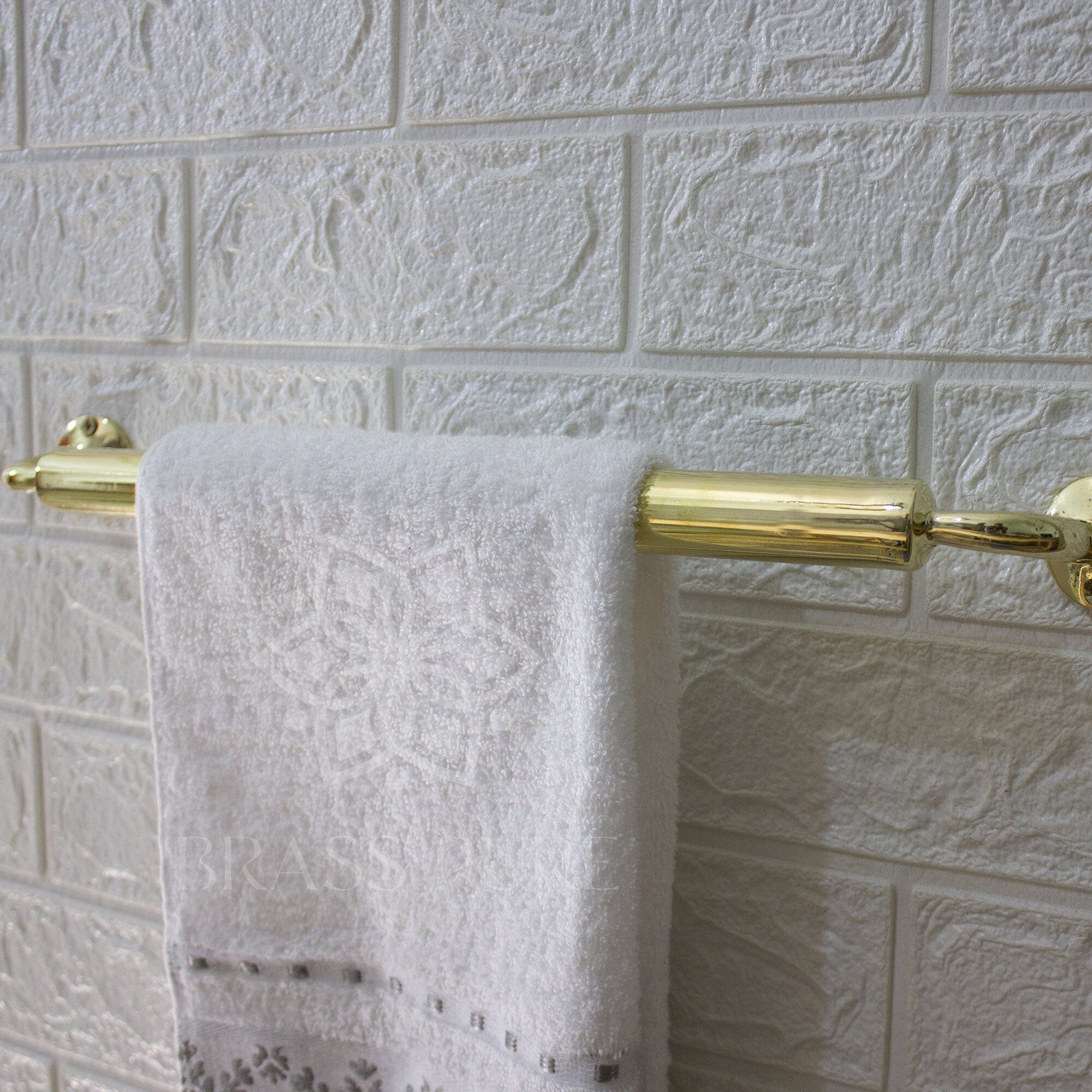 Unlacquered Brass Towel Hanger Bathroom - Brasspure