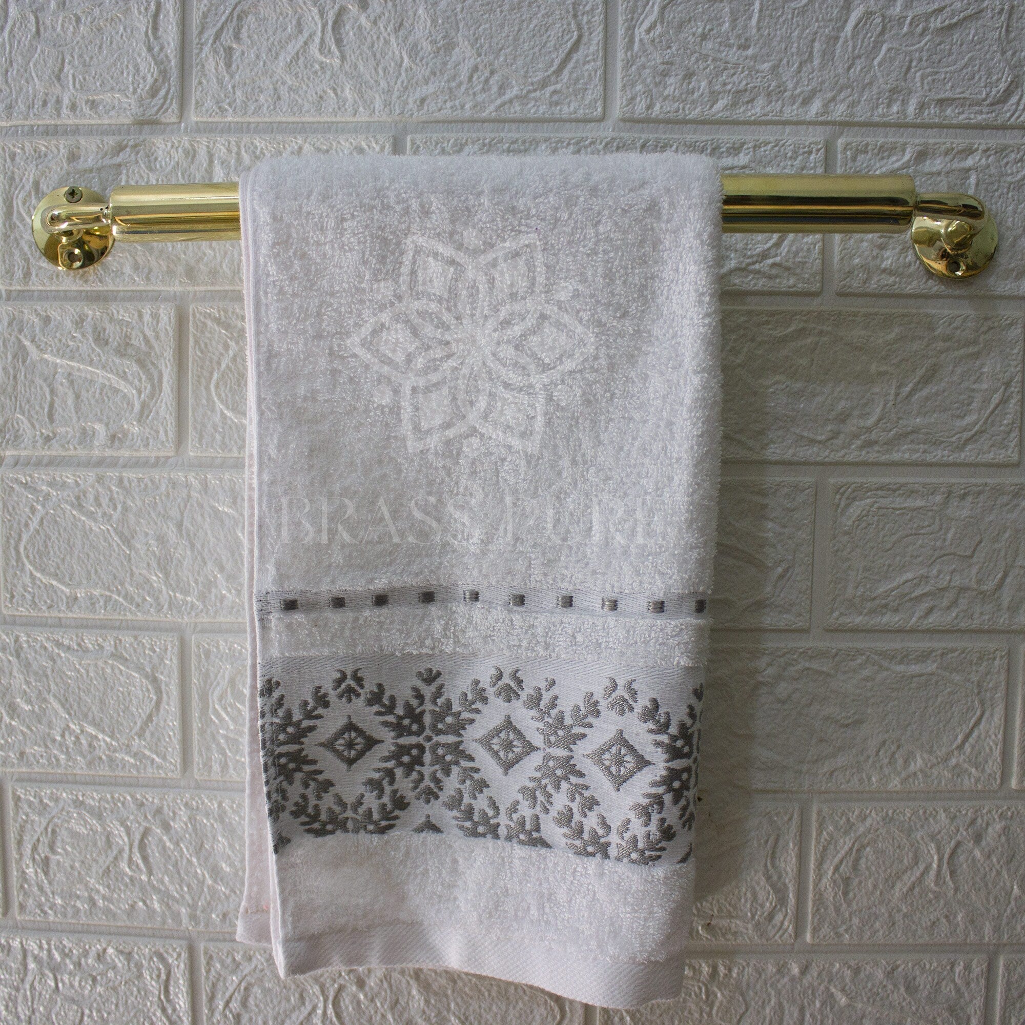 Unlacquered Brass Towel Hanger Bathroom - Brasspure