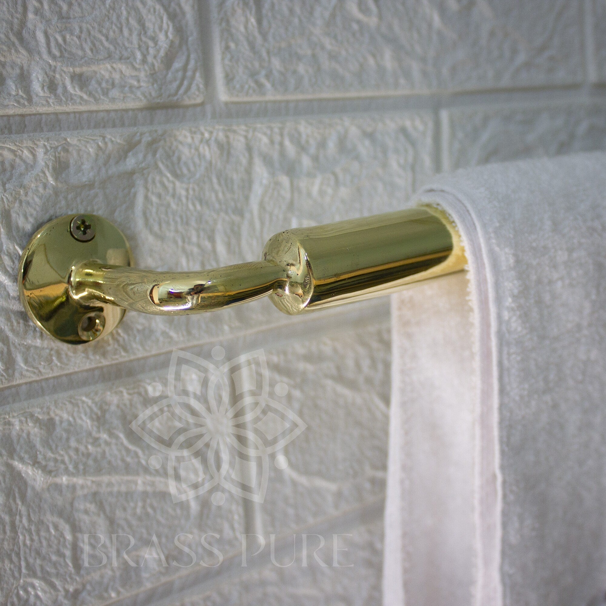 Unlacquered Brass Towel Hanger Bathroom - Brasspure