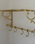 Unlacquered Brass Towel Rack With hooks - Brasspure