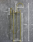 Unlacquered Brass Tub Faucet With handheld - Brasspure