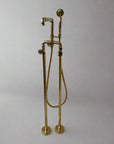Unlacquered Brass Tub filler Faucet With Wheel Handle