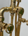 Unlacquered Brass Tub filler Faucet With Wheel Handle