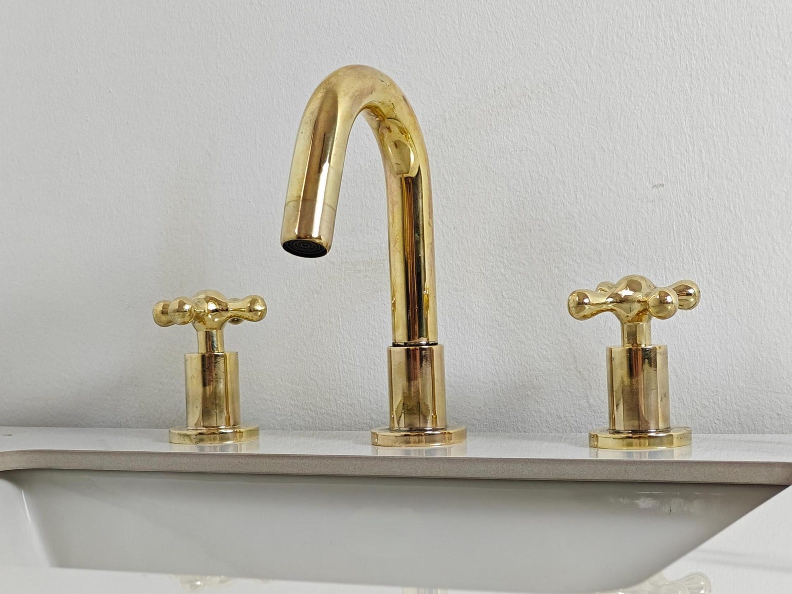 Unlacquered Brass Vanity Faucet - Brasspure