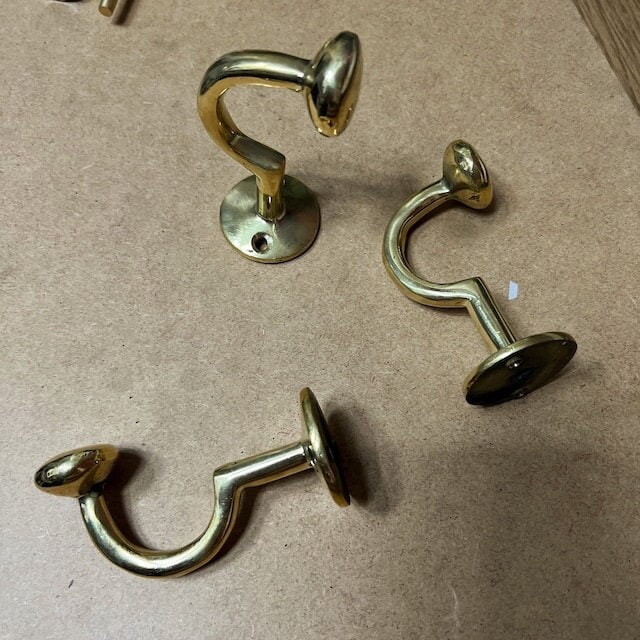 Unlacquered Brass Wall Hooks Crescent - Brasspure