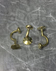 Unlacquered Brass Wall Hooks Crescent - Brasspure