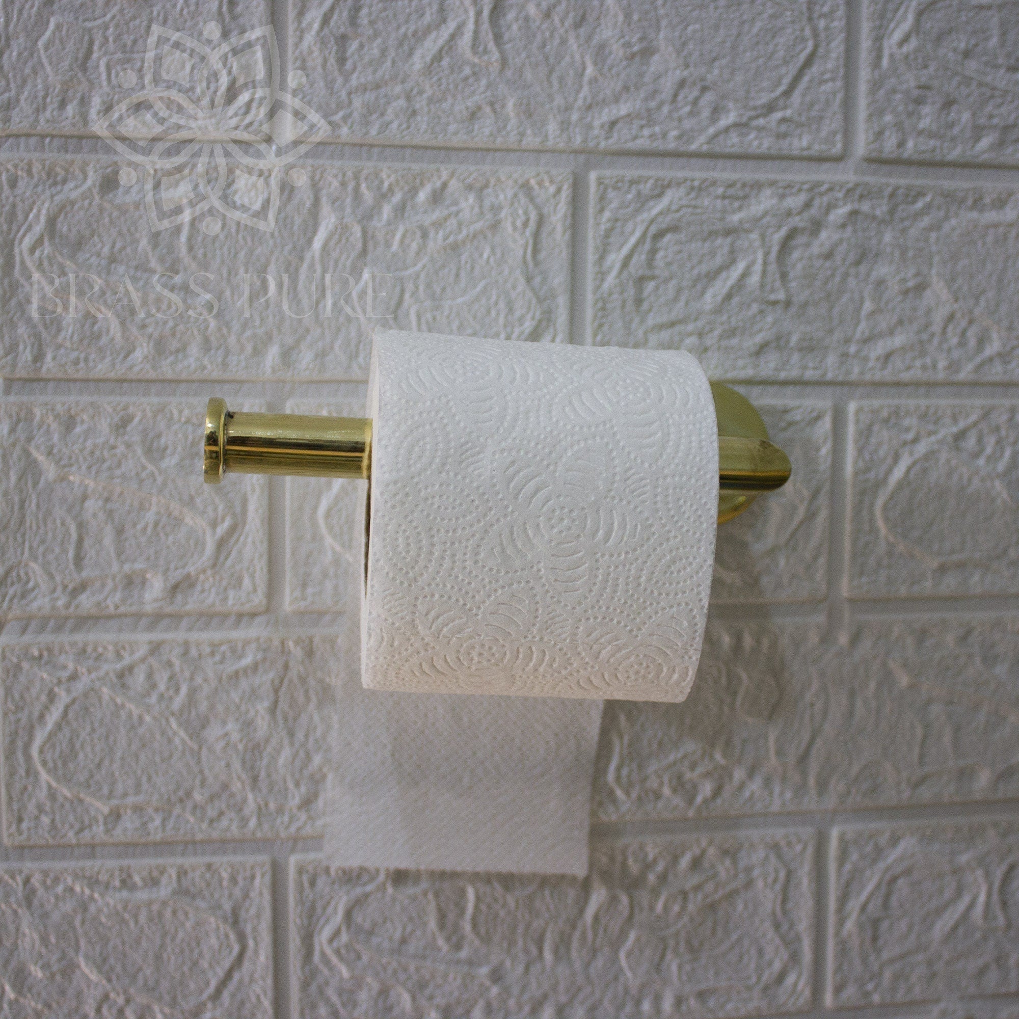 Unlacquered Brass Wall Mount Toilet Paper Holder - Brasspure