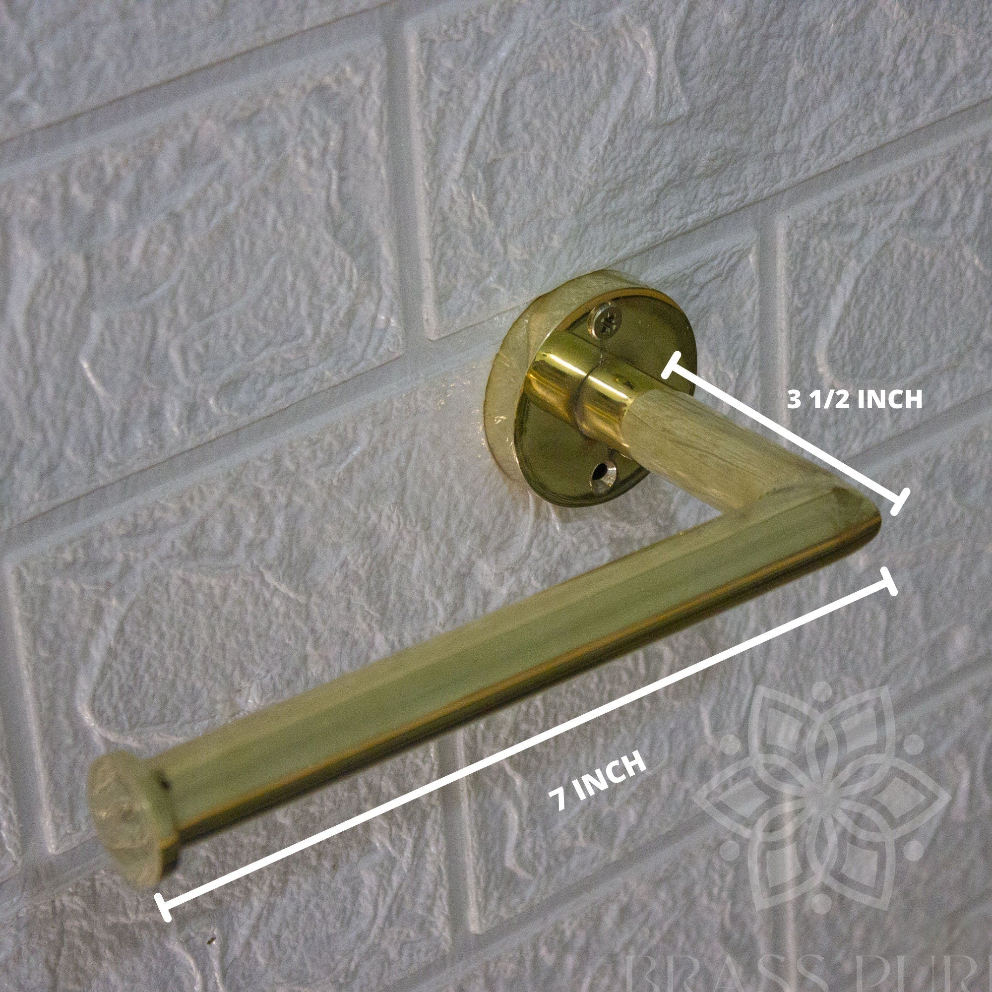 Unlacquered Brass Wall Mount Toilet Paper Holder - Brasspure