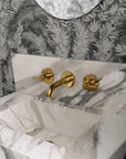unlacquered solid brass wall faucet for small sink