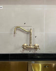 Vintage Wall Mounted Kitchen Faucet - Brasspure