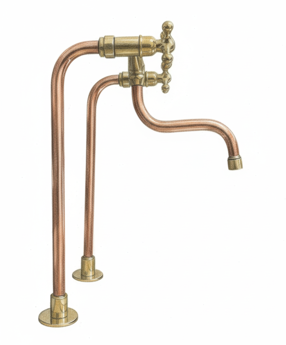 Vintage-style copper and brass faucet 
