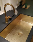 Brass island sink kitchen