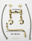 unlacquered brass wall mounted faucet 