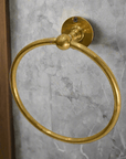 Brass Bathroom Ring Towel Rack - Brasspure