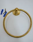 Brass Bathroom Ring Towel Rack - Brasspure