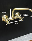 Curved Wall Mount Faucet - Brasspure