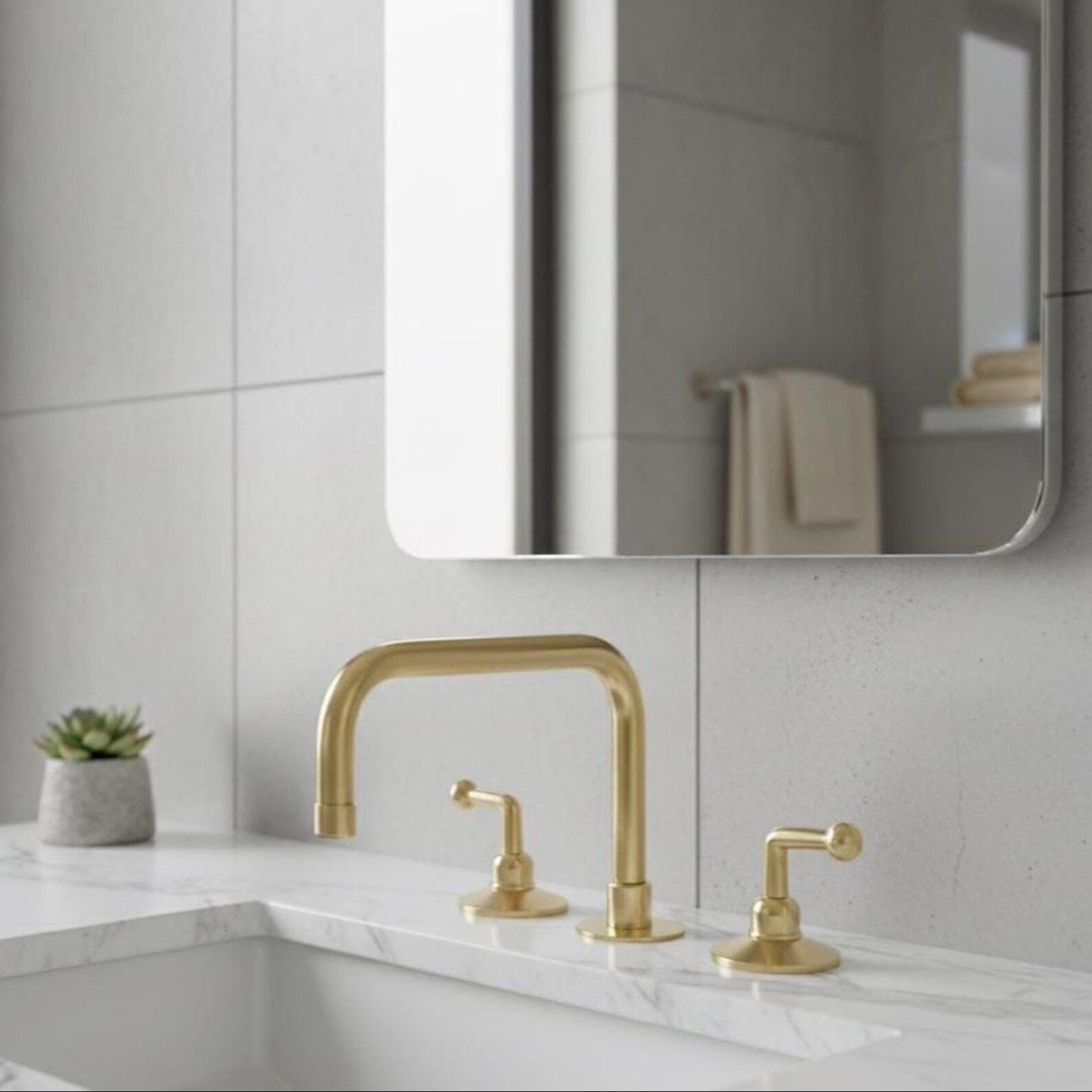 Unlacquered brass deck mounted faucet | Brasspure