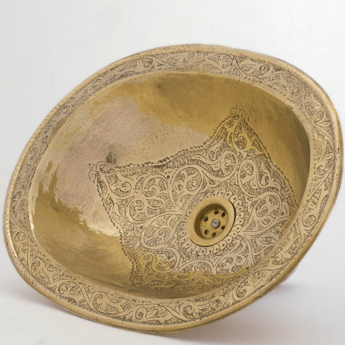 Etched Brass Bathroom Sink - Brasspure