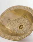 Etched Brass Bathroom Sink - Brasspure