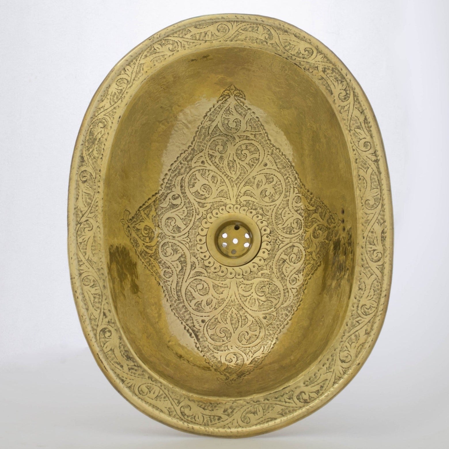 Etched Brass Bathroom Sink - Brasspure