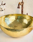 Hammered Brass Round Sink - Brasspure