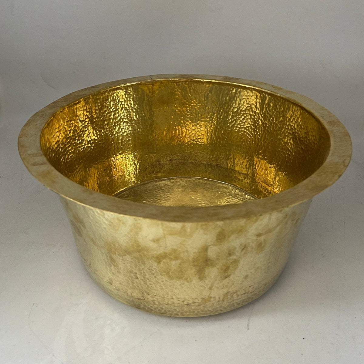 Hammered Brass Round Sink - Brasspure