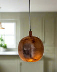 Hammered Copper Ball Pendant Light - Brasspure