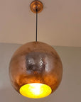 Hammered Copper Ball Pendant Light - Brasspure