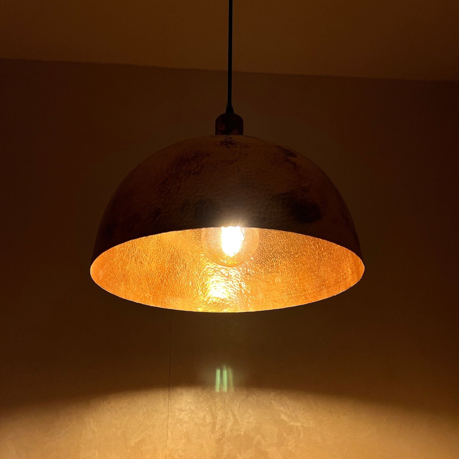 Hammered Solid Copper Pendant Light - Brasspure