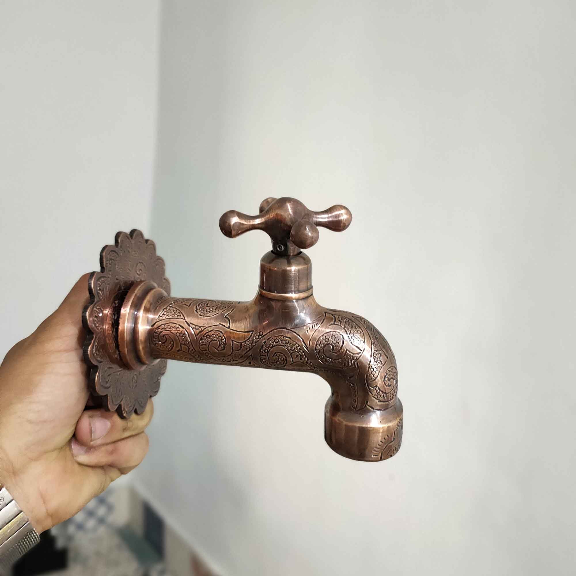 Handmade Brass Water - Tap - Copper finish - Brasspure