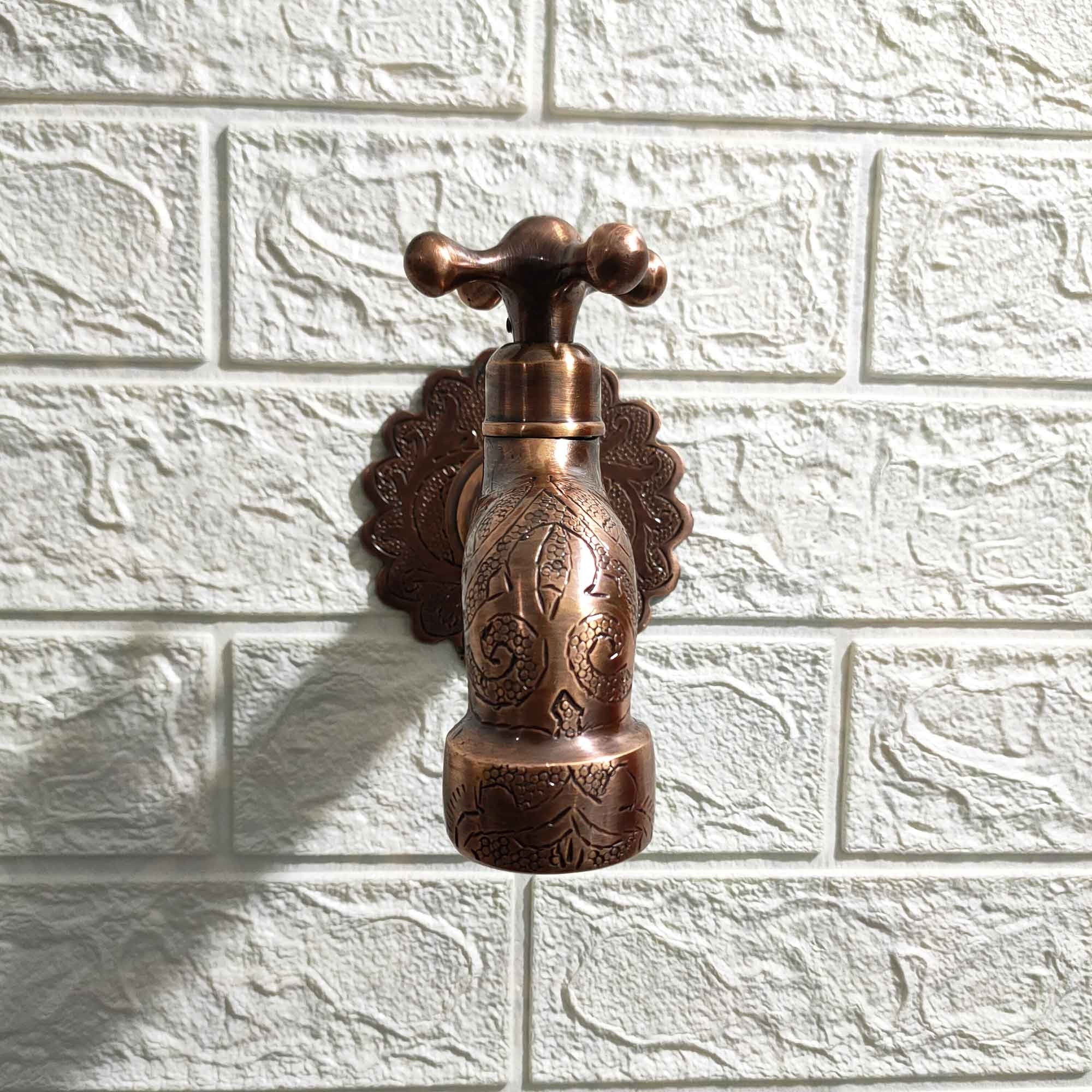 Handmade Brass Water - Tap - Copper finish - Brasspure