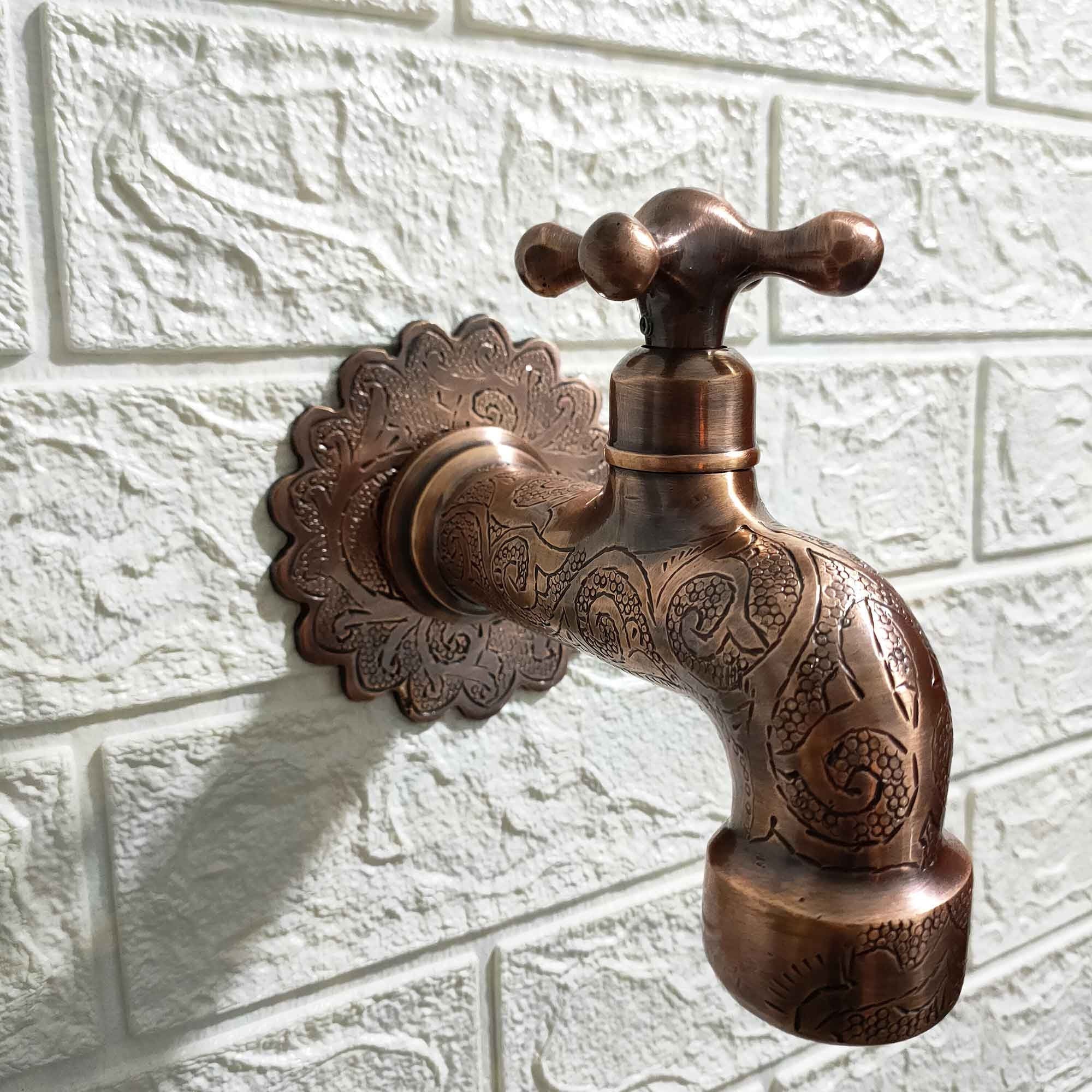 Handmade Brass Water - Tap - Copper finish - Brasspure