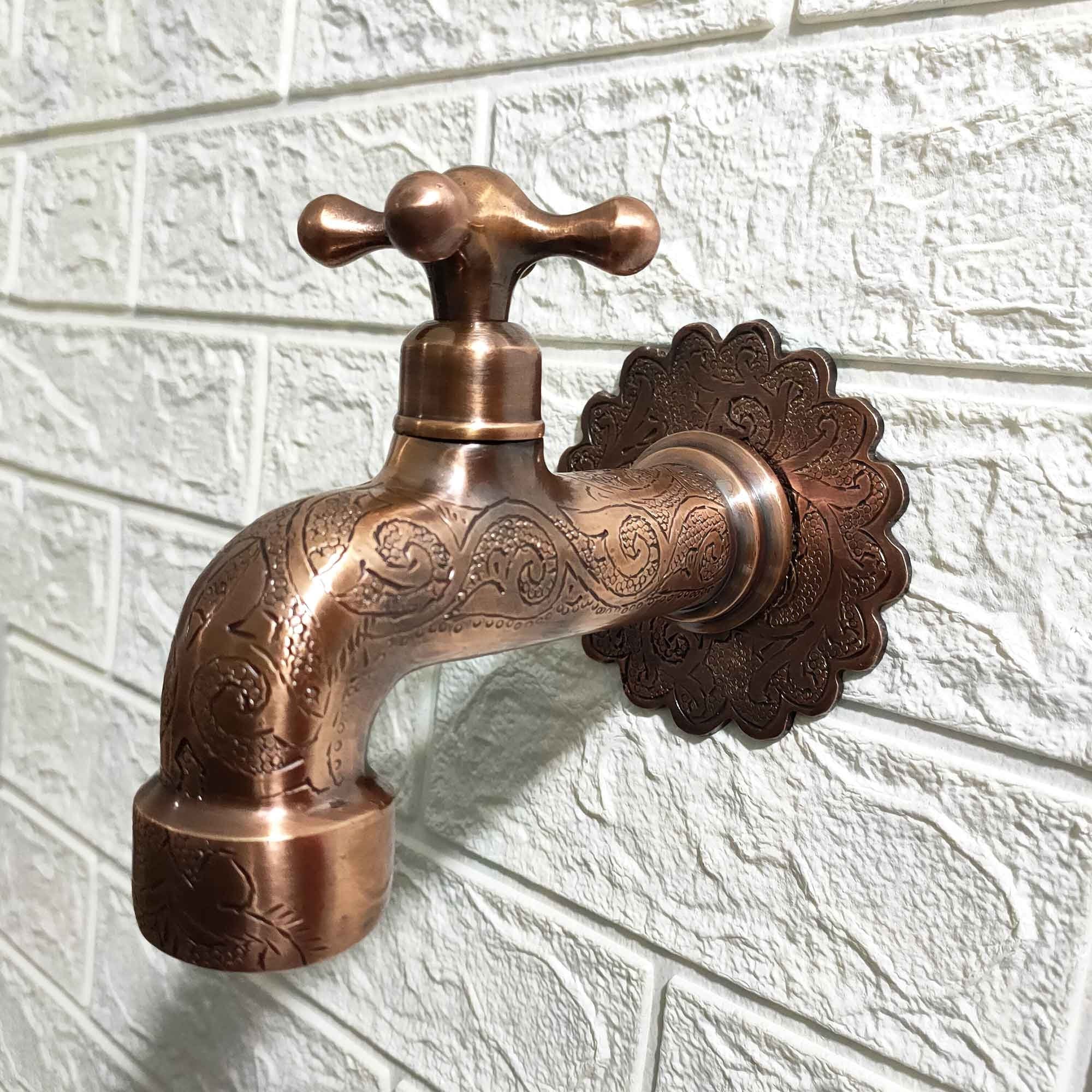 Handmade Brass Water - Tap - Copper finish - Brasspure