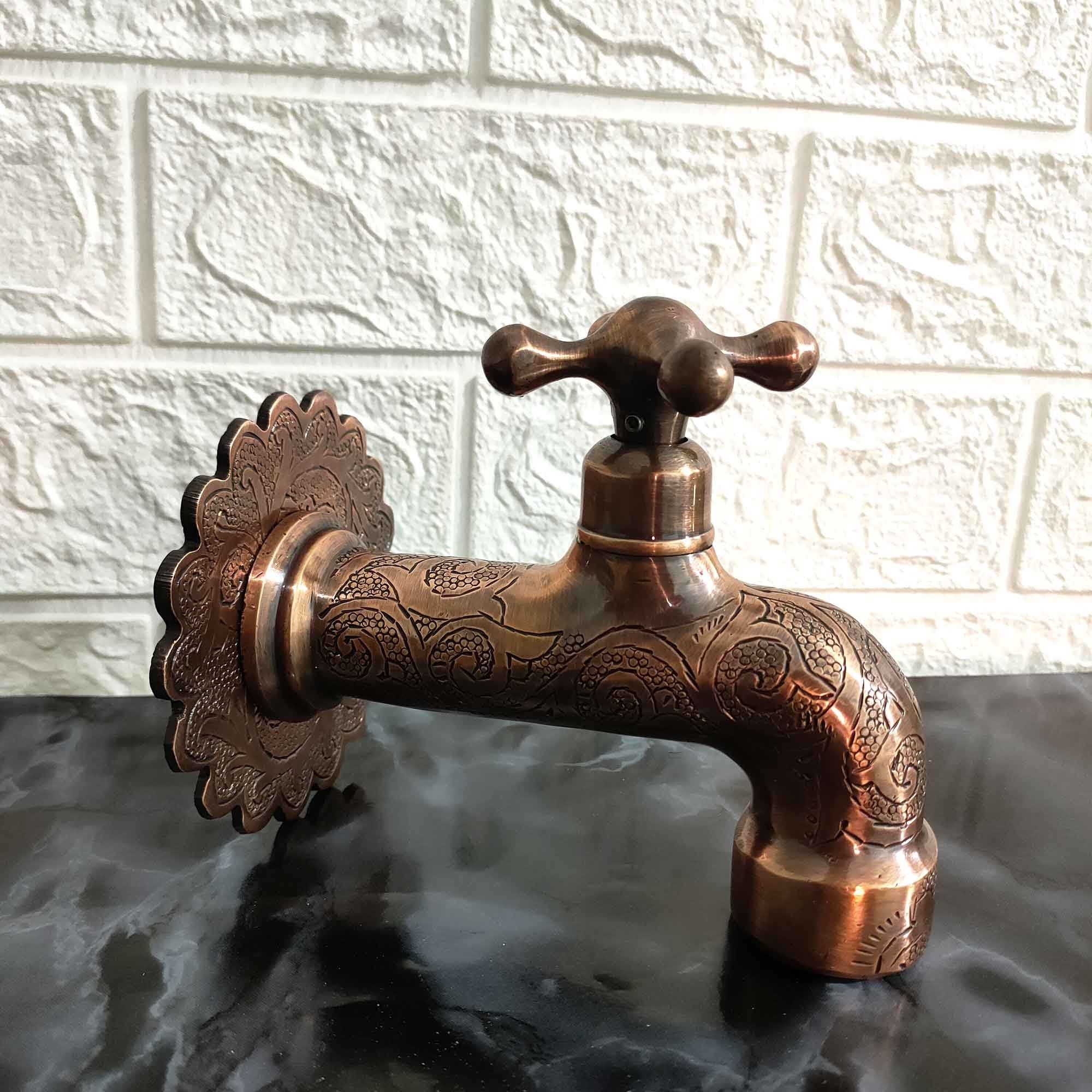 Handmade Brass Water - Tap - Copper finish - Brasspure