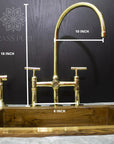 Unlacquered Brass Kitchen Faucet With Sprayer