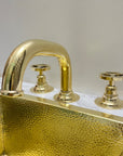 Unlacquered Brass Deck Mounted Faucet Wheel Handle