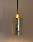 Unlacquered Brass Cylindric Pendant Light