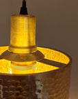 Unlacquered Brass Cylindric Pendant Light