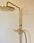 Unlacquered Brass ShowerHead with Handheld Shower