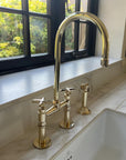 6" Unlacquered Brass Kitchen Faucet